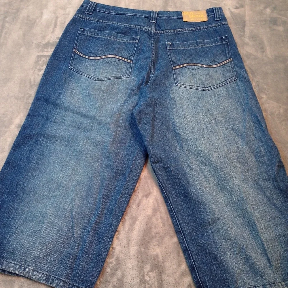 Old Skool Jorts Shorts Mens 36‎ Embroidered Y2K Hip Hop Baggy 1990s 90s Skater